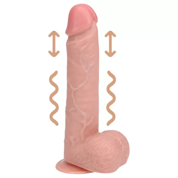 RealRock - vibrador com ventosa e movimento de pressão - pele - 20,5cm