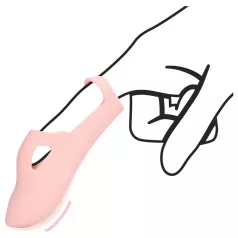Loveline - vibrador de dedo com textura - silicone rosa