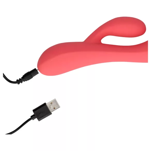 Loveline - vibrador recarregável, resistente à água, com estimulador de clitóris (rosa)