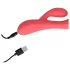 Loveline - vibrador recarregável, resistente à água, com estimulador de clitóris (rosa)
