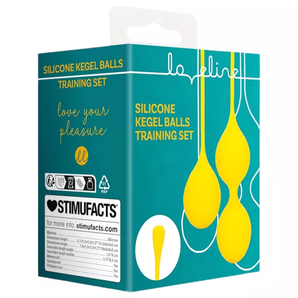 Loveline - bolas tailandesas de silicone - kit 2 peças - amarelo
