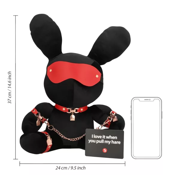Bondage Rabbit - Fantasia BDSM coelho - acessório fetiche - preto