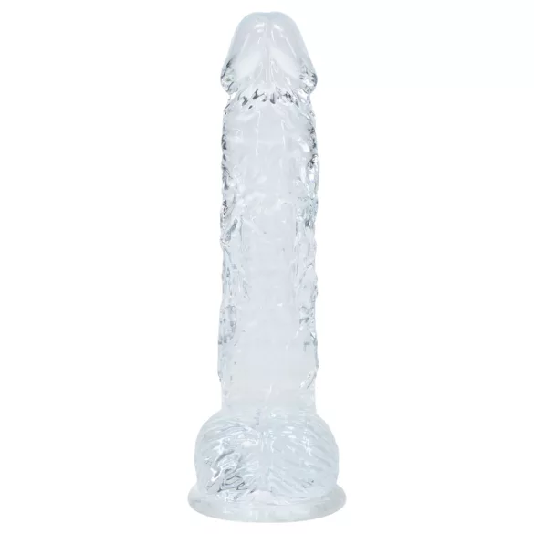 RealRock - dildo realístico com testículos (transparente) - 12,7 cm