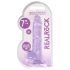 REALROCK - Dildo Realista Transparente - Roxo (17cm)