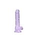 REALROCK - Dildo Realista Transparente - Roxo (17cm)