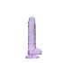REALROCK - Dildo Realista Transparente - Roxo (17cm)