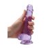 REALROCK - Dildo Realista Transparente - Roxo (17cm)
