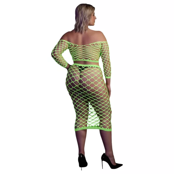 Ouch! - conjunto saia e top fosforescente - neon verde