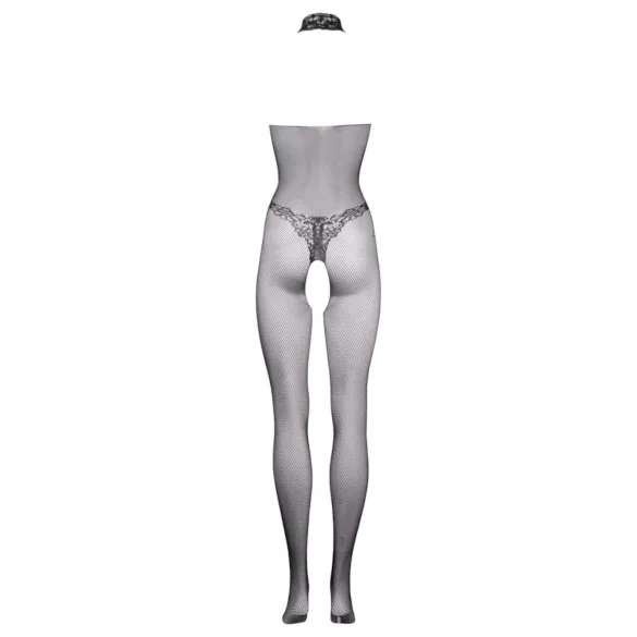 Le Désir - macacão arrastão rendado - preto - S-XL