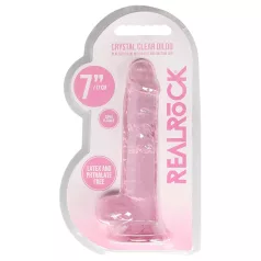   RealRock - dildo realístico transparente - silicone rosa 17cm