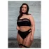 Le Désir - Conjunto lingerie plus size 3 peças - preto (XL-4XL)