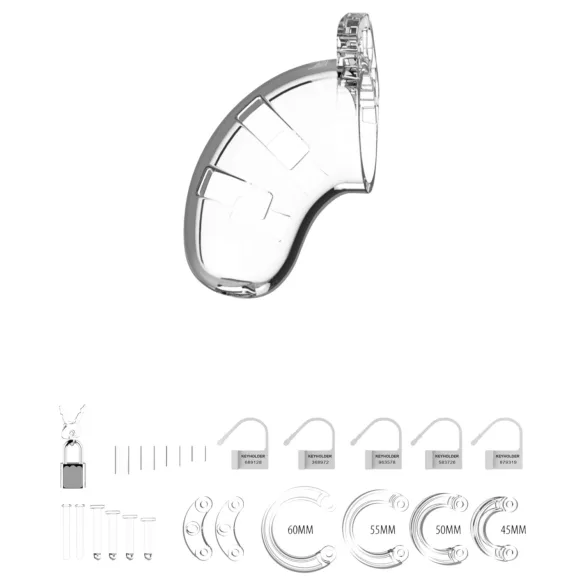 ManCage - Modelo 13 gaiola para pênis (transparente) - 6,5 cm