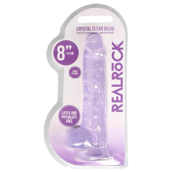 RealRock - dildo realístico transparente - roxo 19cm