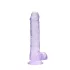 RealRock - dildo realístico transparente - roxo 19cm