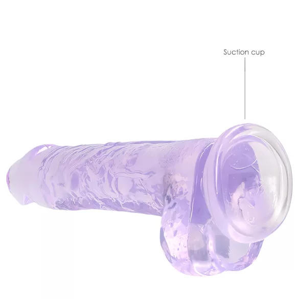 RealRock - dildo realístico transparente - roxo 19cm