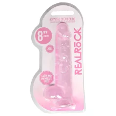RealRock - dildo realístico transparente - rosa 19cm