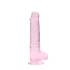 RealRock - dildo realístico transparente - rosa 19cm