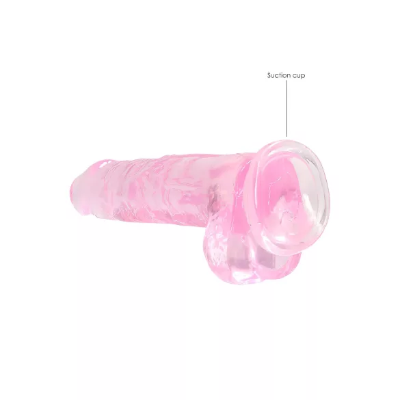 RealRock - dildo realístico transparente - rosa 19cm