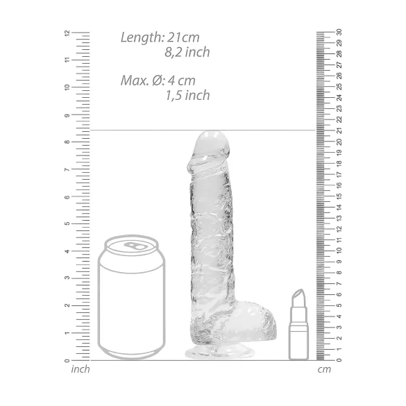 RealRock - dildo realístico transparente - 19cm