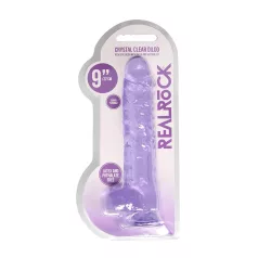 RealRock - dildo realístico transparente - roxo 22cm