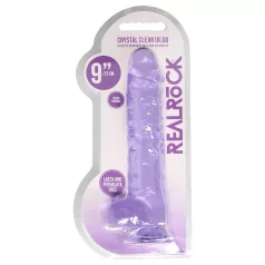 RealRock - dildo realístico transparente - roxo 22cm