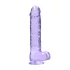 RealRock - dildo realístico transparente - roxo 22cm