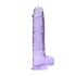 REALROCK - dildo realista transparente - roxo (22cm)