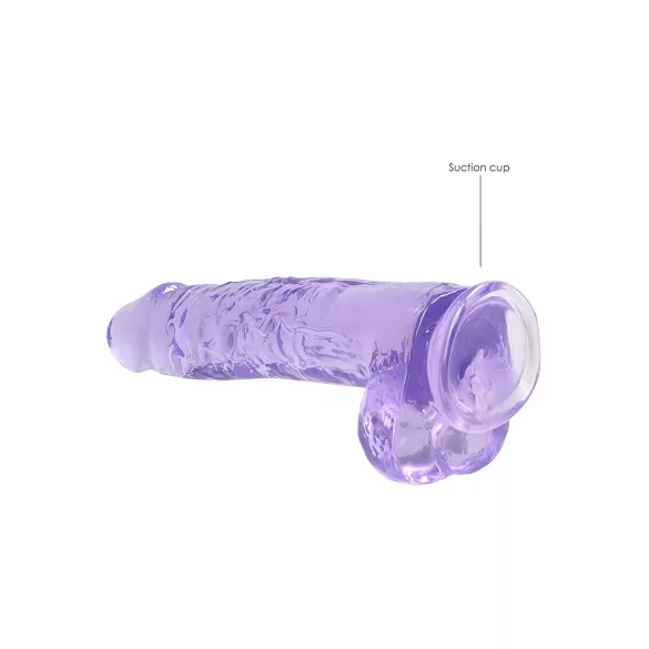 RealRock - dildo realístico transparente - roxo 22cm