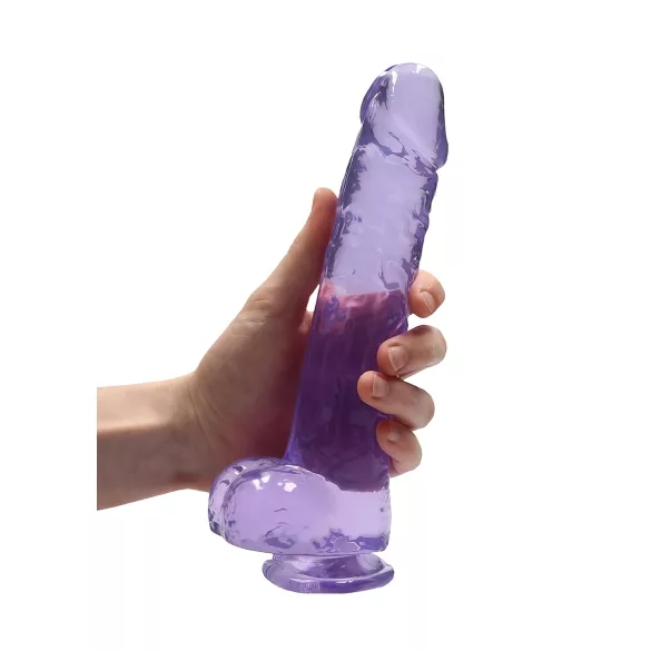 RealRock - dildo realístico transparente - roxo 22cm