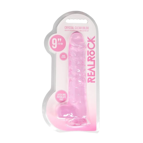 REALROCK - Dildo Realista Translúcido - Rosa (22cm)