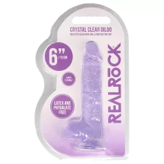 RealRock - dildo realístico transparente - roxo - 15cm