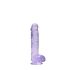 REALROCK - dildo realista translúcido - lilás (15cm)