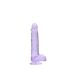REALROCK - dildo realista translúcido - lilás (15cm)