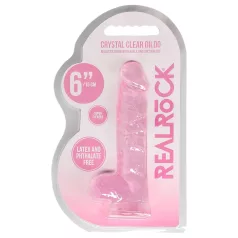RealRock - dildo realístico transparente - pink 15cm