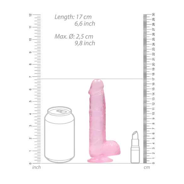 RealRock - dildo realístico transparente - pink 15cm