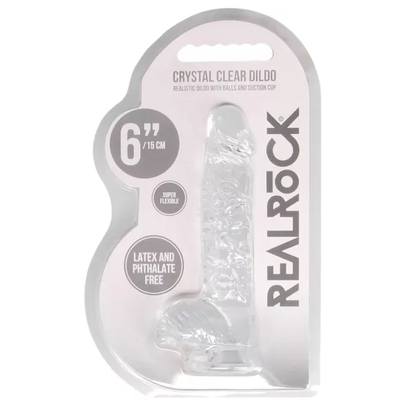 RealRock - dildo realístico transparente - 15cm