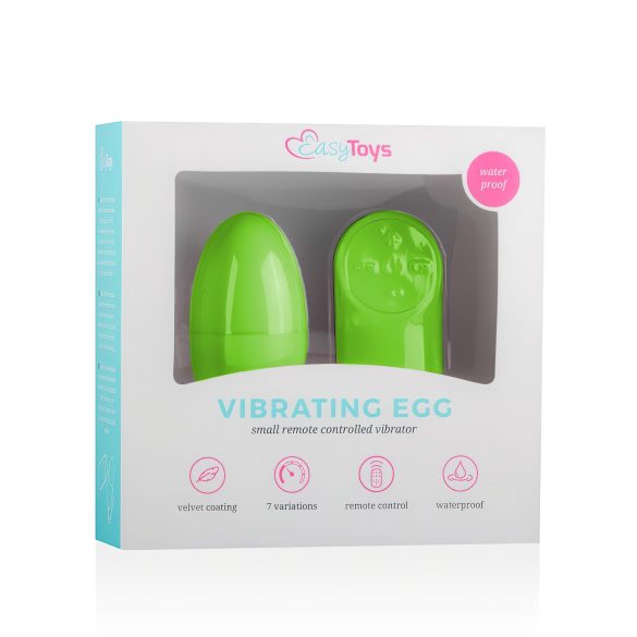 Easytoys - Ovo Vibratório com 7 Ritmos e Controle Remoto (Verde)