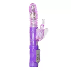  Easytoys Butterfly - vibrador rotativo com pulsação - silicone roxo