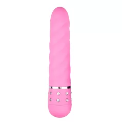 Easytoys Diamond - vibrador reto texturizado - silicone rosa