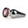 Plug Anal Cônico de Metal Easytoys No.11 com Pedra Rosa - Prata (3,5 cm)