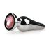 Plug Anal Cônico de Metal Easytoys No.11 com Pedra Rosa - Prata (3,5 cm)