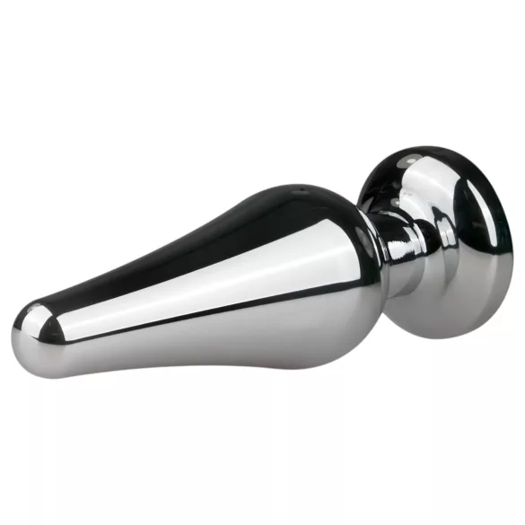 Easytoys Metal No.11 - plug anal com pedra rosa - metal prateado 3,5cm