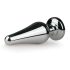 Plug Anal Cônico de Metal Easytoys No.11 com Pedra Rosa - Prata (3,5 cm)