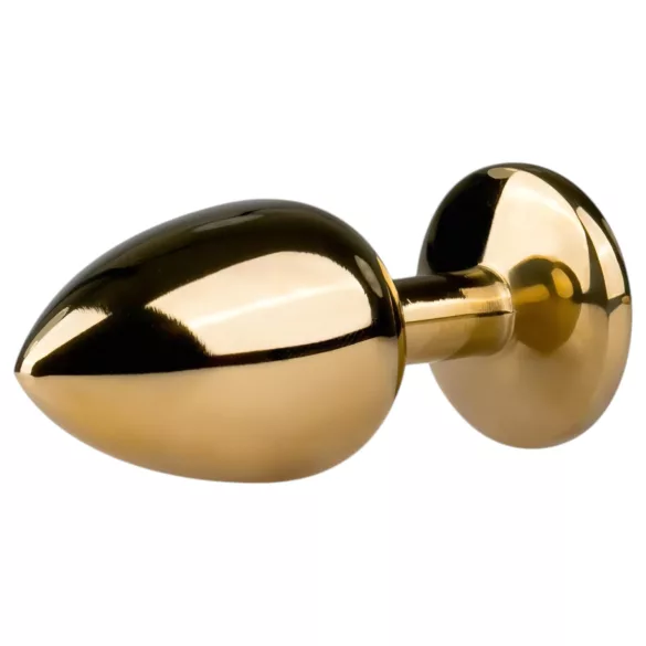 Easytoys Metal No.1 - plug anal cônico com pedra lilás - dourado 2,5cm
