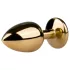 Easytoys Metal No.1 - plug anal cônico com pedra lilás - dourado 2,5cm