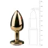 Easytoys Metal No.1 - plug anal cônico com pedra lilás - dourado 2,5cm