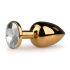 Easytoys Metal Nº1 - Plug Anal Cônico Dourado com Pedra Branca (2,5cm)