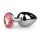 Plug Anal Cônico Easytoys Metal No.1 com Pedra Rosa - Prata (2,7cm)