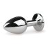 Plug Anal Cônico Easytoys Metal No.1 com Pedra Rosa - Prata (2,7cm)