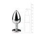 Plug Anal Cônico Easytoys Metal No.1 com Pedra Rosa - Prata (2,7cm)